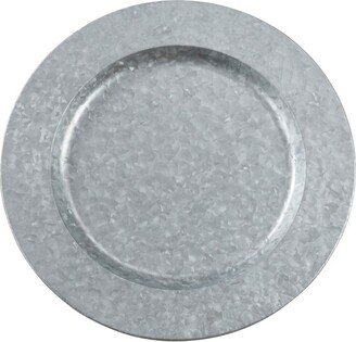 Saro Lifestyle Polished Galvanized Charger, 13 Ø Round, Silver (Set of 4)