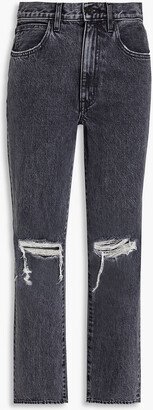 Dylan distressed high-rise slim-leg jeans