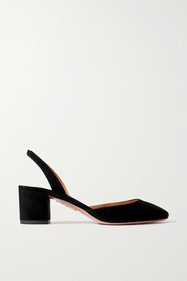 Talita 50 Suede Slingback Pumps - Black