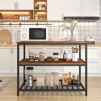 Industrial 3-Tier Kitchen Backer's Rack, Stand Utility Storage Shelf - 47.2’’L x 23.6’’W x 35.4’’H