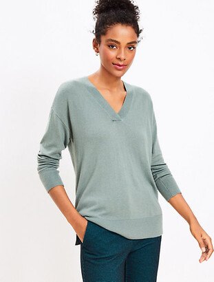 Petite V-Neck Tunic Sweater