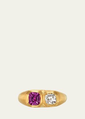 DARIUS One-Of-A-Kind Double Pink Sapphire and Diamond Ring
