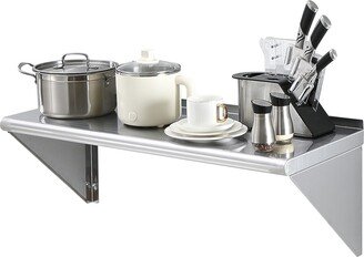 VEVOR Wall Mounted Floating Shelf 14x36in Stainless Steel Shelf 300lbs Load Capacity for Restaurant Kitchen - 300lbs load