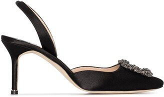 Hangisi 70mm satin slingback pumps