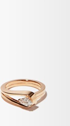 Serti Inversé Diamond & 18kt Rose-gold Ring