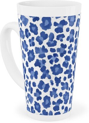 Mugs: Leopard Pattern Print Tall Latte Mug, 17Oz, Blue