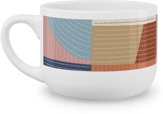 Mugs: Modern Patchwork - Multi Latte Mug, White, 25Oz, Multicolor