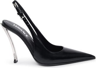 Black leather slingback-AA