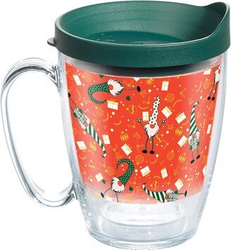 Christmas Gnomes Pattern Holiday Made in USA Double Walled Insulated Tumbler Travel Cup Keeps Drinks Cold & Hot, 16oz Mug, Classic