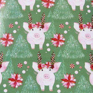 Wrap Pigs & Poinsettias Multicolor