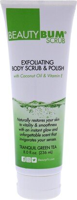 BeautyBum Scrub Exfoliating Body Scrub and Polish - Tranquil Green Tea by BeautyFit for Women - 8 oz Scrub