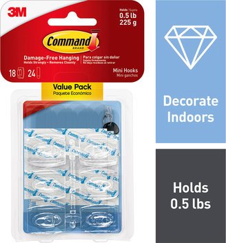 Command Mini Hook Value Pack Clear Pkg/18