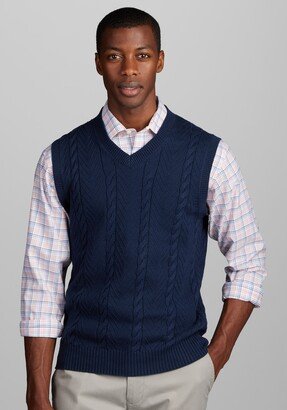 Big & Tall Men's Tailored Fit Cable Knit Sweater Vest