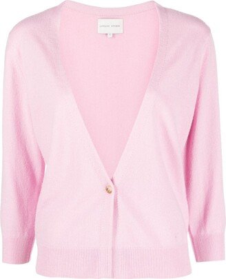 Pink Fine Knit Cashmere Cardigan