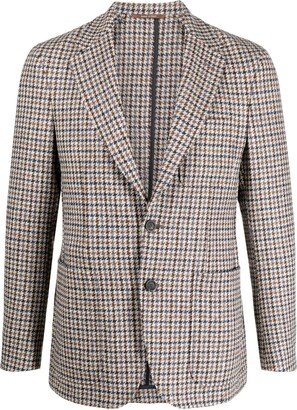 Check-Print Single-Breasted Blazer-AC