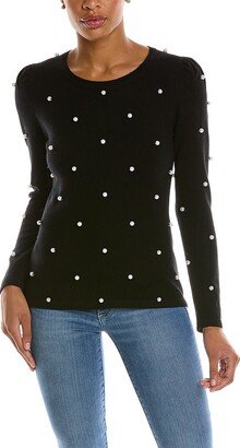 Pearl Embellished Wool & Cashmere-Blend Sweater