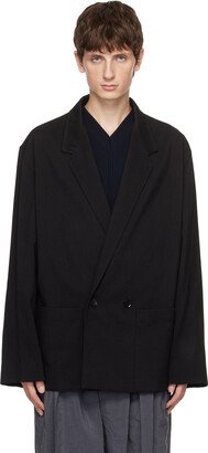 Black Double-Breasted Blazer-AD