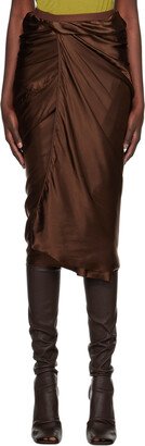 Brown Wrap Midi Skirt