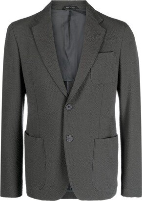 Notched-Lapel Single-Breasted Blazer-AC
