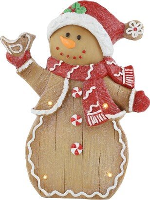 Northlight LED Lighted Gingerbread Snowman with Dove Tabletop Christmas Figurine