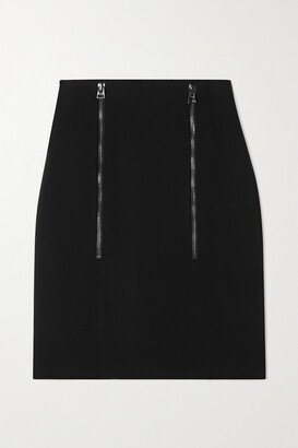 Zip-embellished Stretch-cady Skirt - Black
