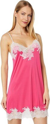 Enchant Lace Trim Chemise (Pink Sapphire/Shell Pink Lace) Women's Pajama