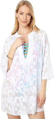 Zelma Cover-Up (Resort White Poly Crepe Swirl Clip) Women's Swimwear