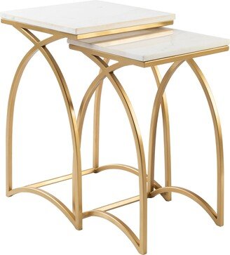 The Curated Nomad Melissa 2-piece Marble Top Nesting Table Set