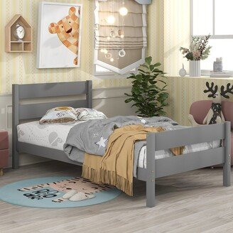 Tiramisubest Twin Size Platform Bed with Headboard and Footboard, for Kids