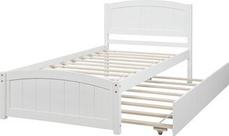 Sunmory Classic and Stylish Design Twin Size Upholstered Platform Bed House Bed Kids Bed Twin size Platform Bed with Trundle