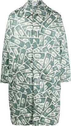 Money-Print Oversized Raincoat