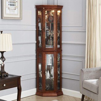 Corner Curio Cabinet with Lights