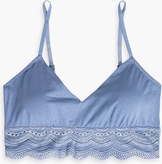 Ceylon lace-trimmed stretch-modal bralette