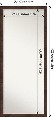 Non-Beveled Wood Full Length Floor Leaner Mirror - Wildwood Brown Frame