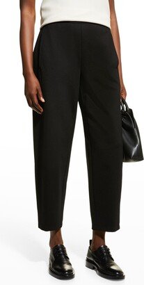 Pleated Ponte Lantern Ankle Pants