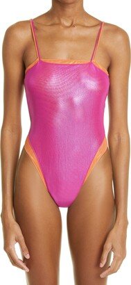 Layered Lamé One-Piece Swimsuit