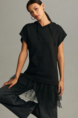 By Anthropologie Tulle Short-Sleeve Sweatshirt