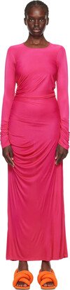 Pink Gathererd Maxi Dress