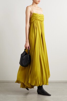 Lally Draped Silk-chiffon Maxi Dress - Yellow