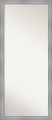 28 x 64 Non-Beveled Flair Polished Nickel Full Length Floor Leaner Mirror