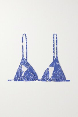 Carlos Printed Triangle Bikini Top - Blue