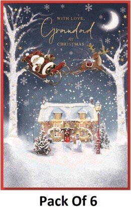 Simon Elvin Grandad Traditional Santa Christmas Card (Pack of 6)