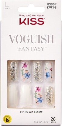 KISS Products Voguish Fantasy Long Coffin Fake Nails - Not Just a Fad - 31ct