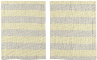 Yellow & Gray Stripe Pillow Sham Set-AA