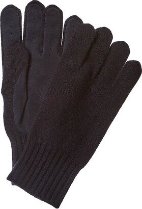 Suede-Trim Boiled Cashmere Gloves-AC