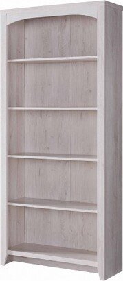 5 Tier Bookshelf Standard Bookcase in White Wood Finish