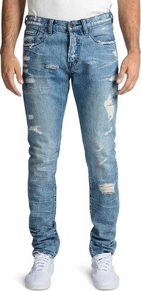 Le Sabre Mens Denim Distressed Jeans