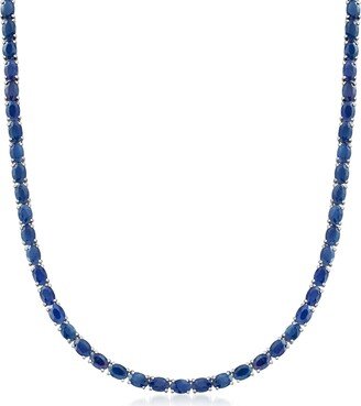 Sapphire Tennis Necklace in Sterling Silver