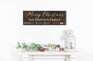 Family Name Merry Christmas Sign, Last Wood Framed Living Room Decor, Wall Decorations