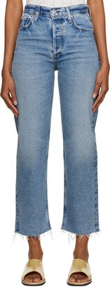 Blue Florence Wide Straight Jeans